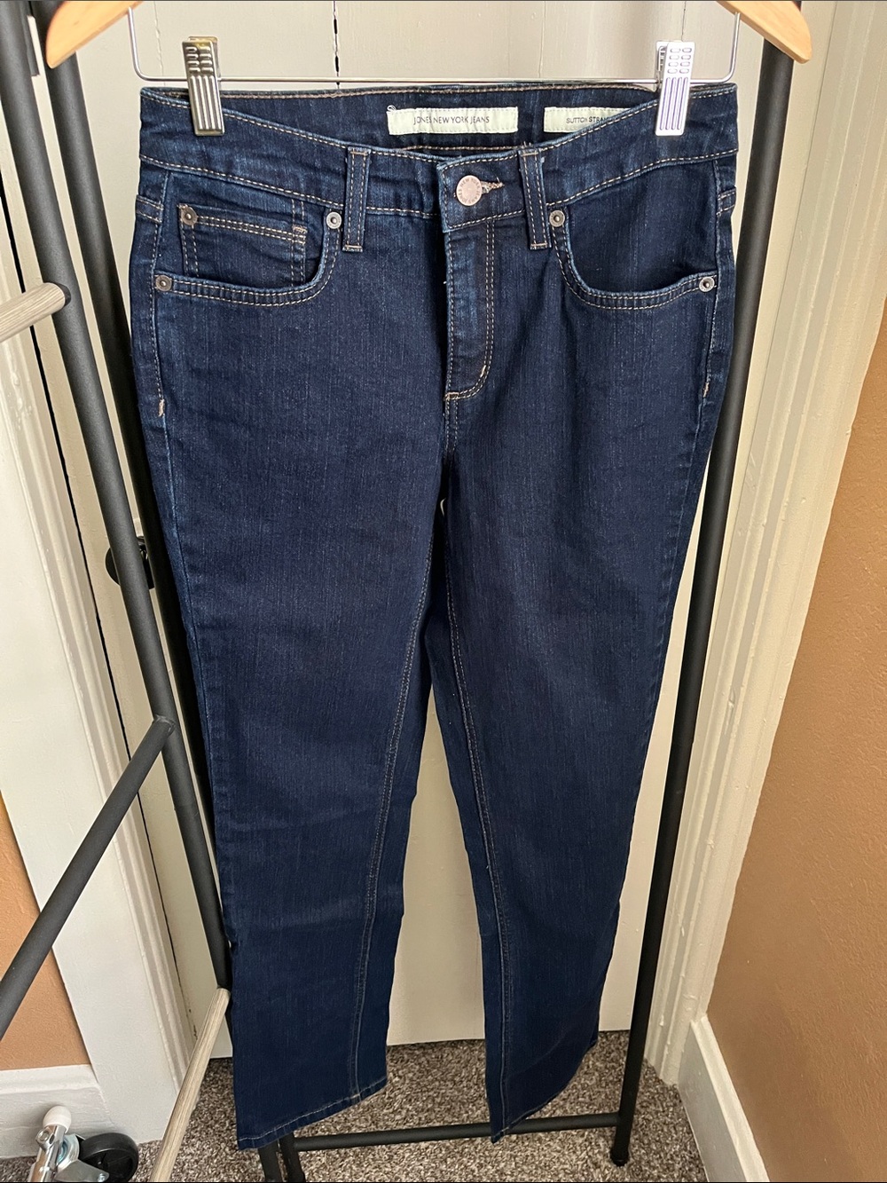 Jones New York Dark Blue Straight Leg Jeans